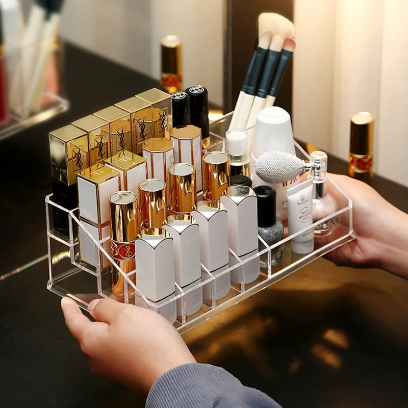Косметическая коробка для хранения помады 16 сеток органайзер макияжа кисти
