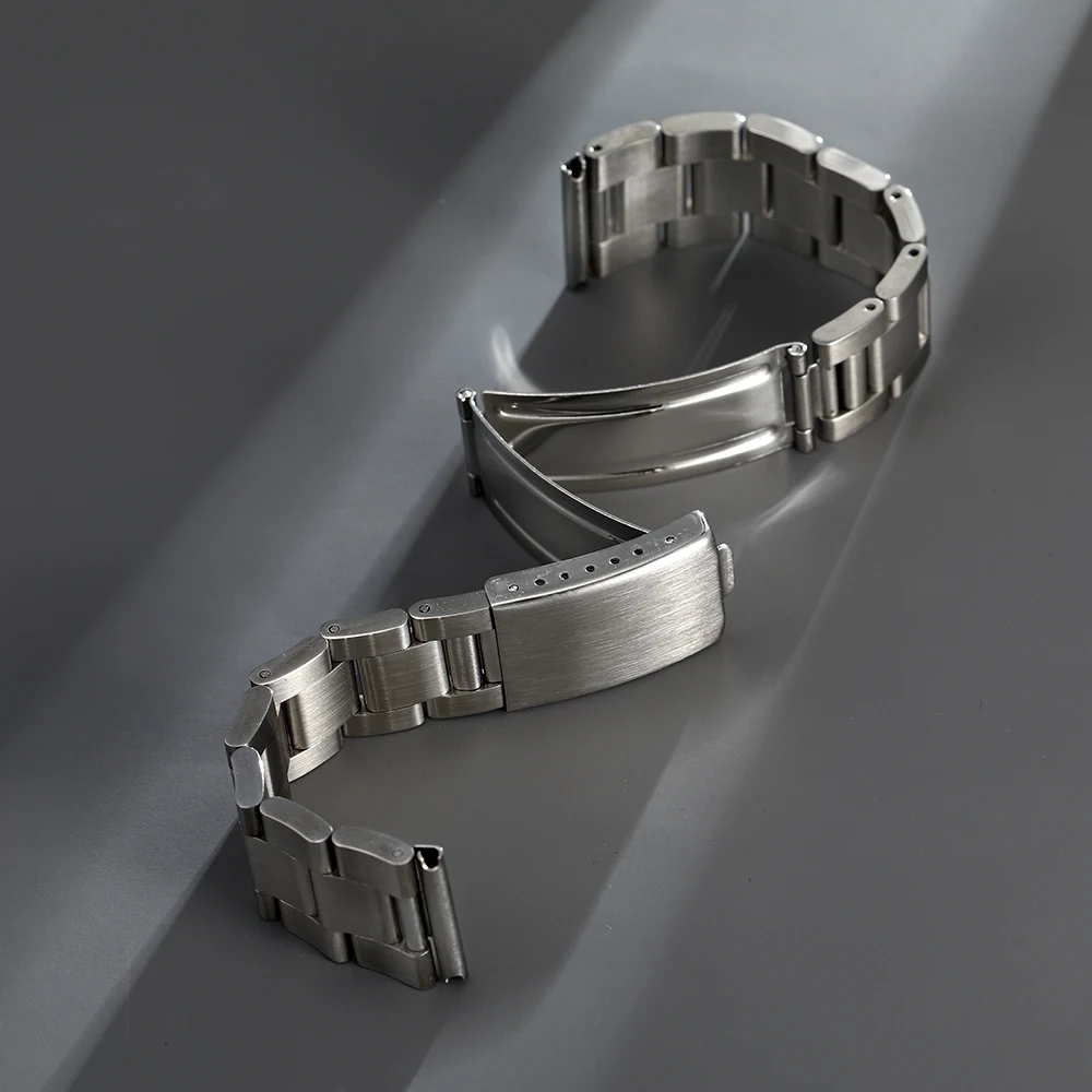 316L Solid Straight End Stainless Steel 18mm 20mm Oyster Style Replacement Bracelet for Vintage Watches