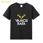 Ретро Рафаэль Надаль теннис белый логотип Классический комплект из черной кофты с длинным рукавом Новинка летняя мужская футболка с коротким рукавом Мужская Популярные футболки, рубашка, топы в стиле унисекс