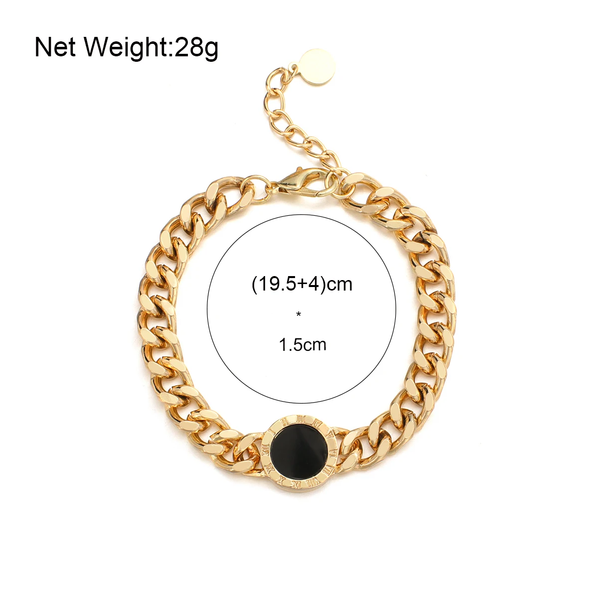 Модный черный круглый браслет Flashbuy с римскими цифрами для женщин и мужчин