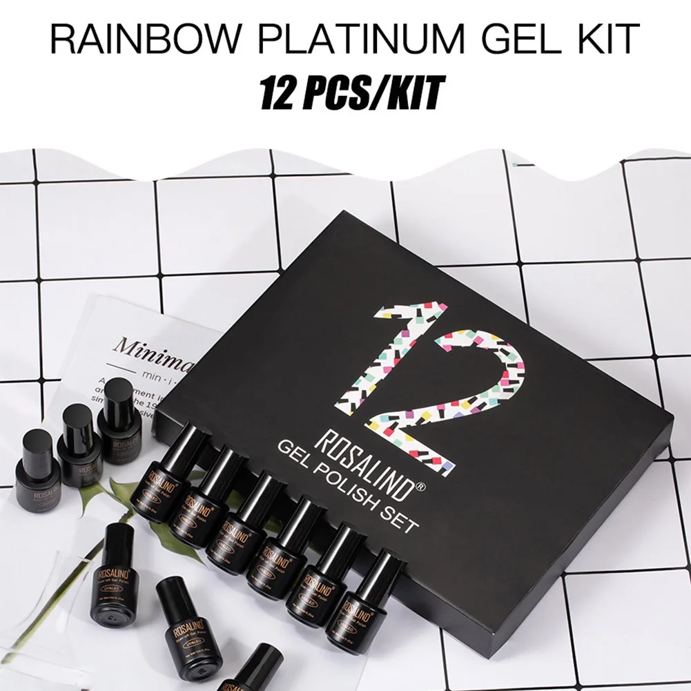 

12 Colors Nail Gel Polish Set Nail Polish Starter Kit UV/LED Cured Nail Art Manicure Kit for Home Nail Salon