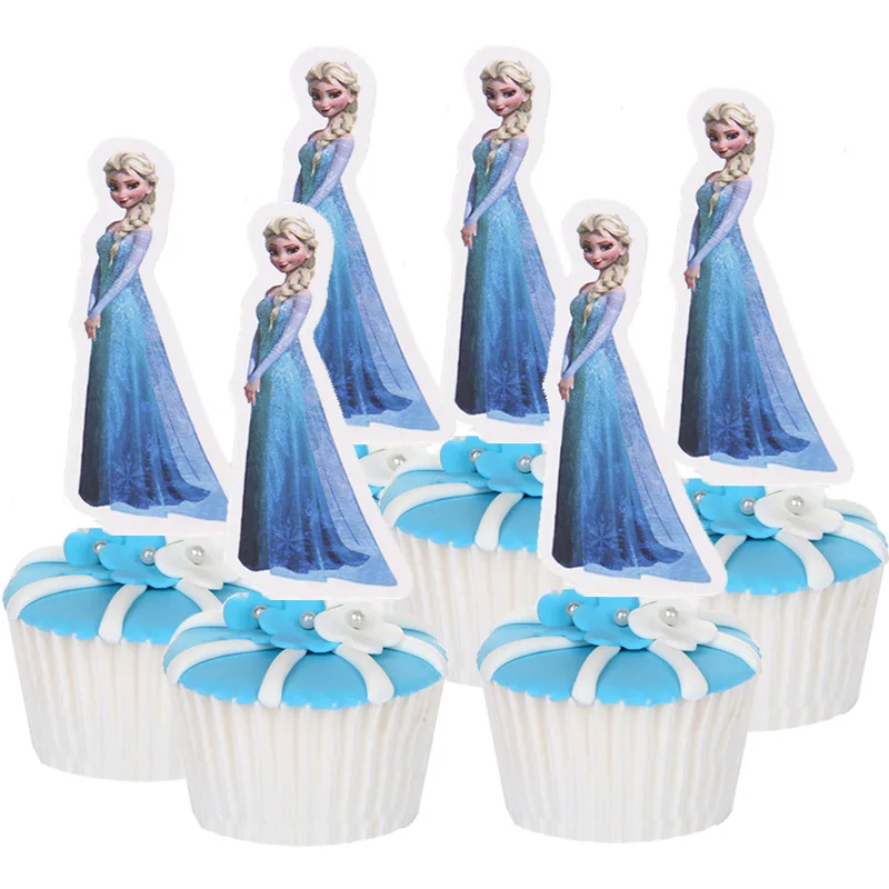 50 шт. милые ледяные принцессы Эльзы русалки Ариэль Софии Винни бумажные кексы