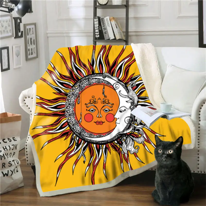 Массивное трикотажное одеяло 3D цвет планета напечатаны хлопок бархат диван