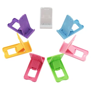 felxible folded design cell phone holder universal plastic desktop stand for phone smartphone tablet support 200pcslot free global shipping