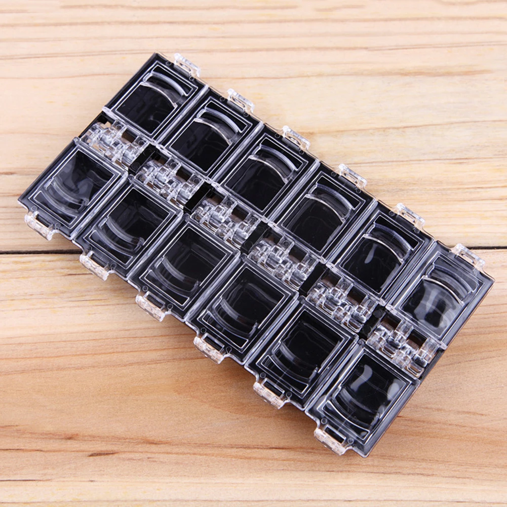 Регулируемый прозрачный пластиковый контейнер для хранения 12 Ячеек|Комплекты и