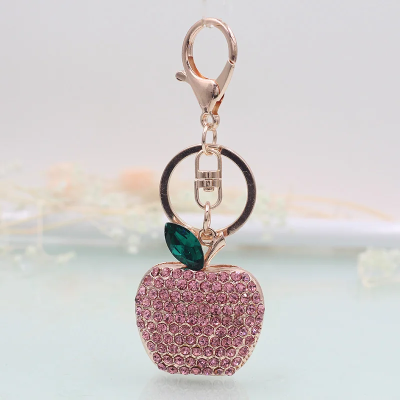 Креативная Бриллиантовая фруктовая цепочка для ключей в виде яблока модный