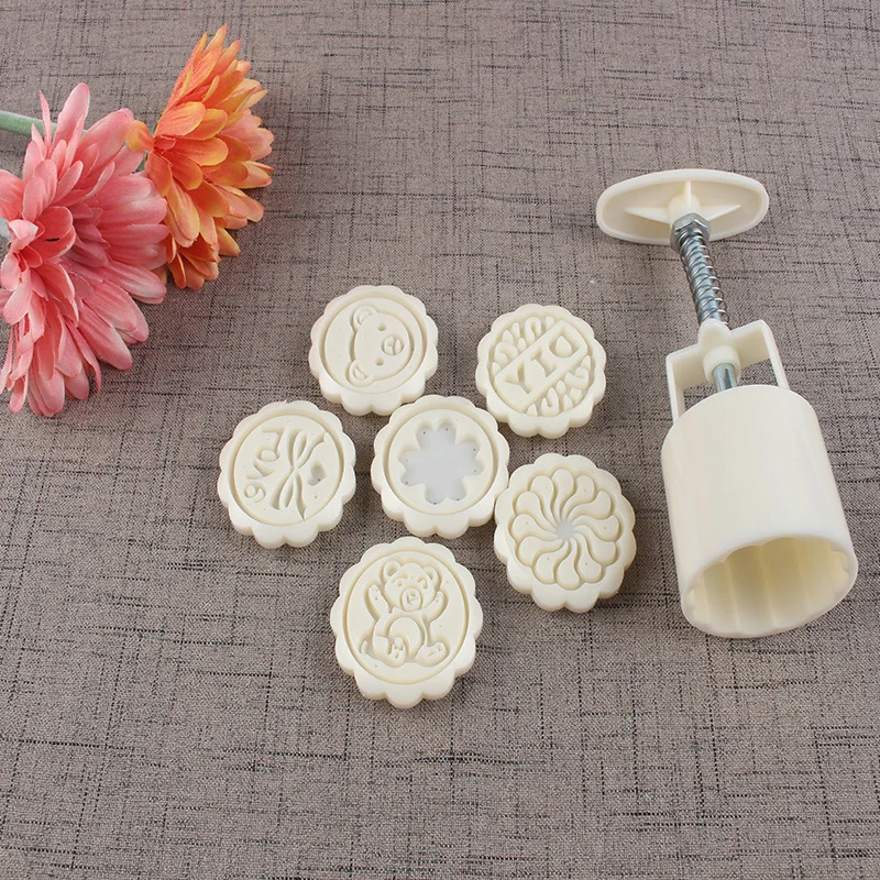 7 шт. 50 г форма для лунного торта с мультяшными животными ручное давление помадка