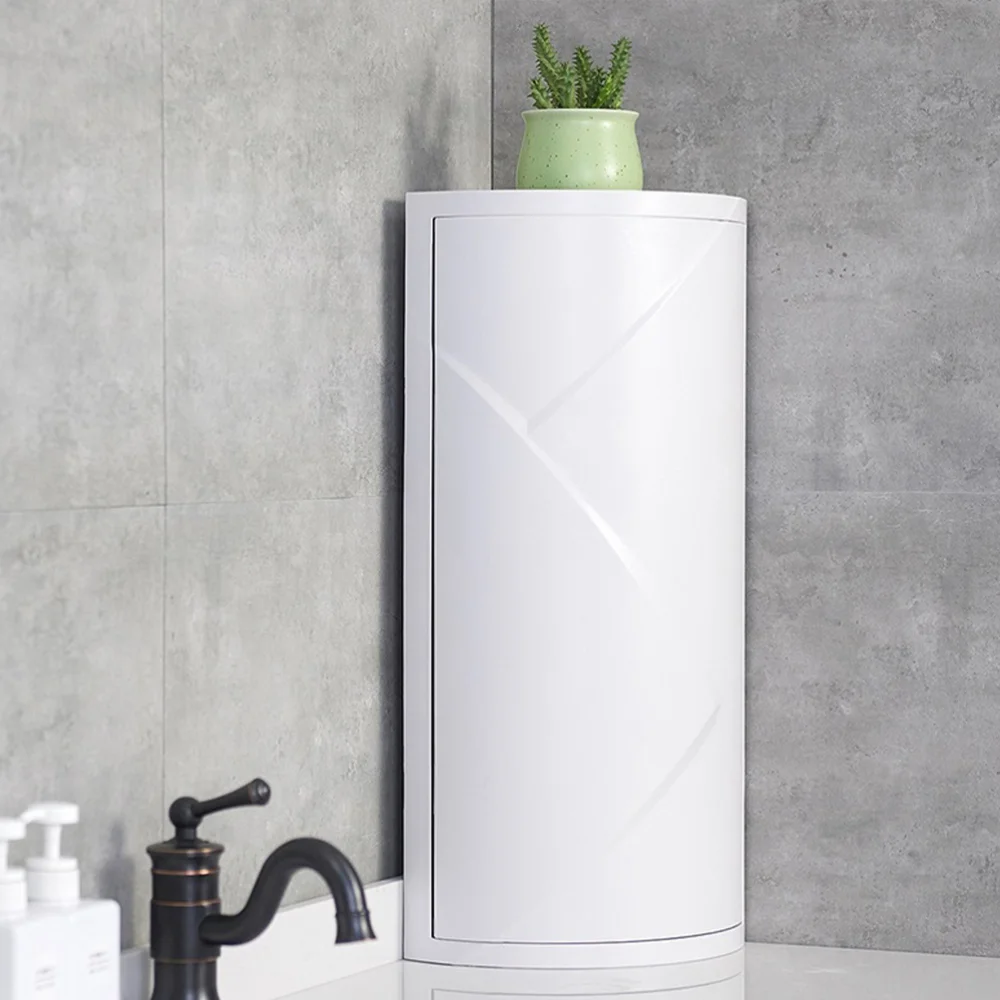 

1PC Bathroom Corner Shelf Stylish Rotating Storage Rack Triangle Organizing Rack Creative Washstand Storage Rack for Hom