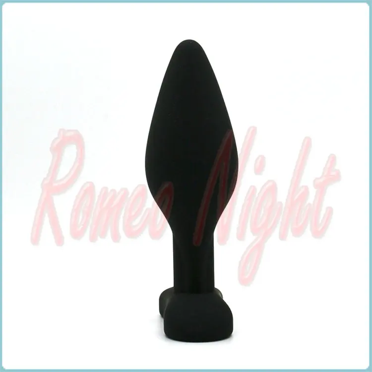 Черная мягкая силиконовая Анальная пробка RomeoNight сексуальные анальные игрушки