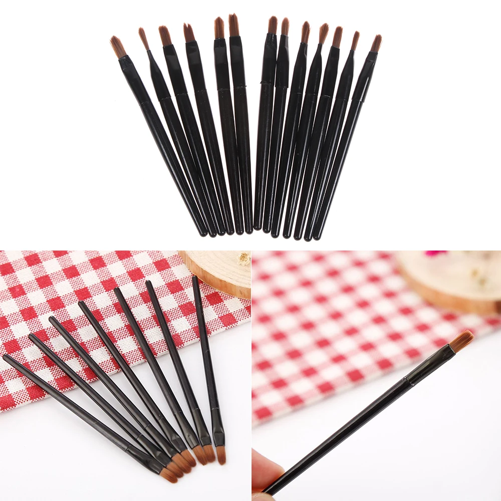 

50pcs Makeup Brushes Lip Brush Black Eyebrow Inclined Flat Angled Brush Eyeliner Eyeshadow Eye Brow Makeup Tool Women Cosmetic
