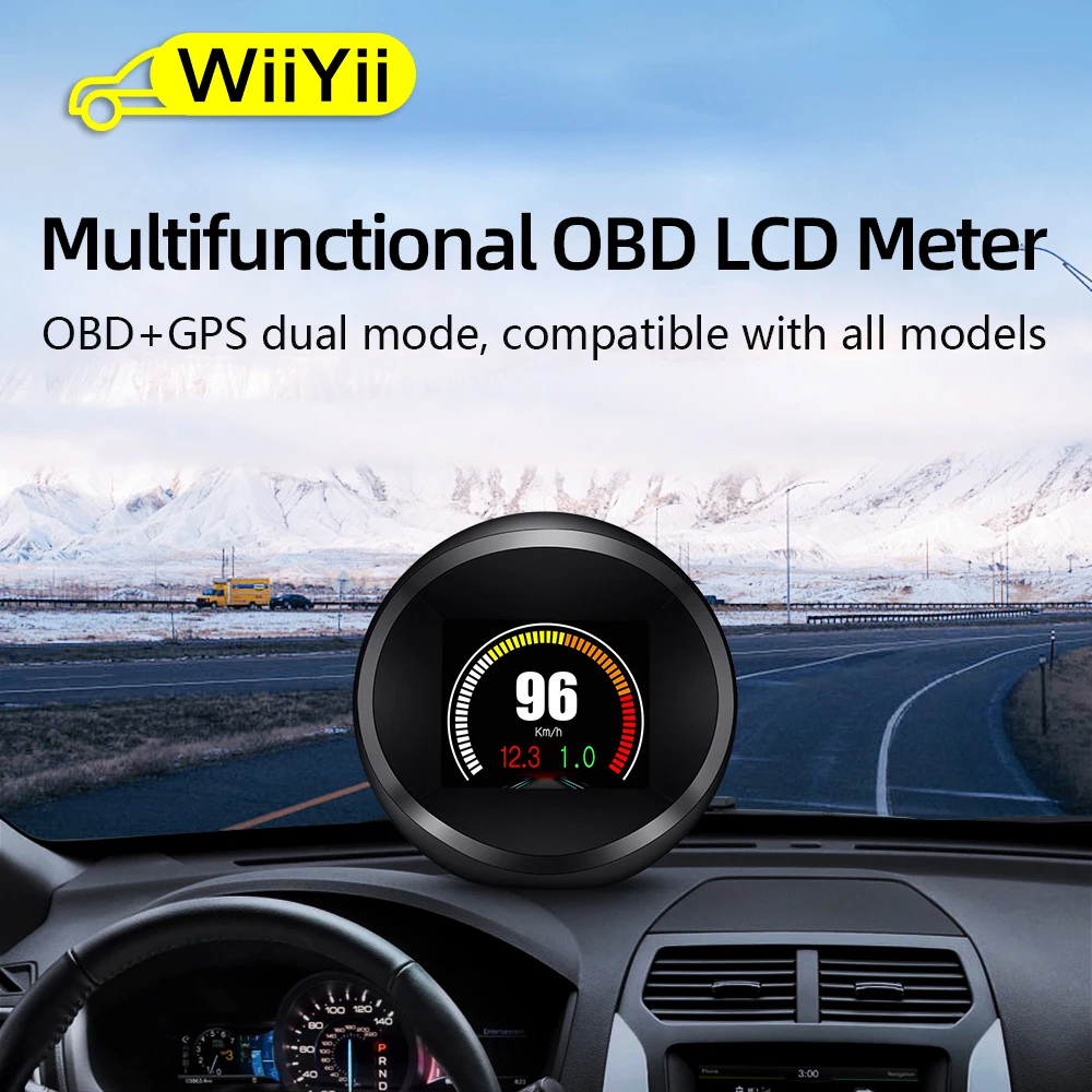 

New Design Car OBD+GPS Gauge head-up display hud water temperature vehicle speed for car