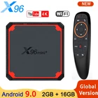 X96 Мини плюс Смарт ТВ приставка Android 9,0 Телевизорная коробка 2Гб Оперативная память 16 Гб Встроенная память 4K H.265 USB Quad Core Wifi декодер каналов кабельного телевидения Media player 1 ГБ 8 ГБ