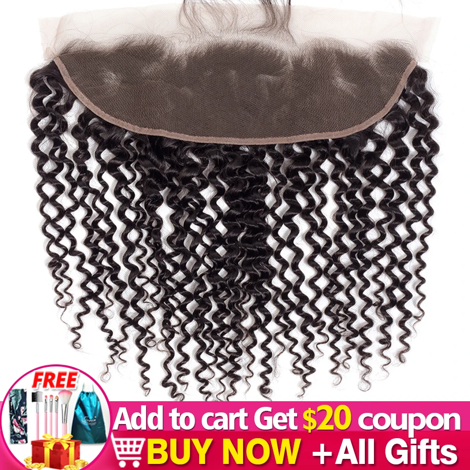 

Bulk sale 13x4 Brazilian Kinky Curly Hair Lace Frontal Ear To Ear HD Closure Remy Human Hair Frontal Closure