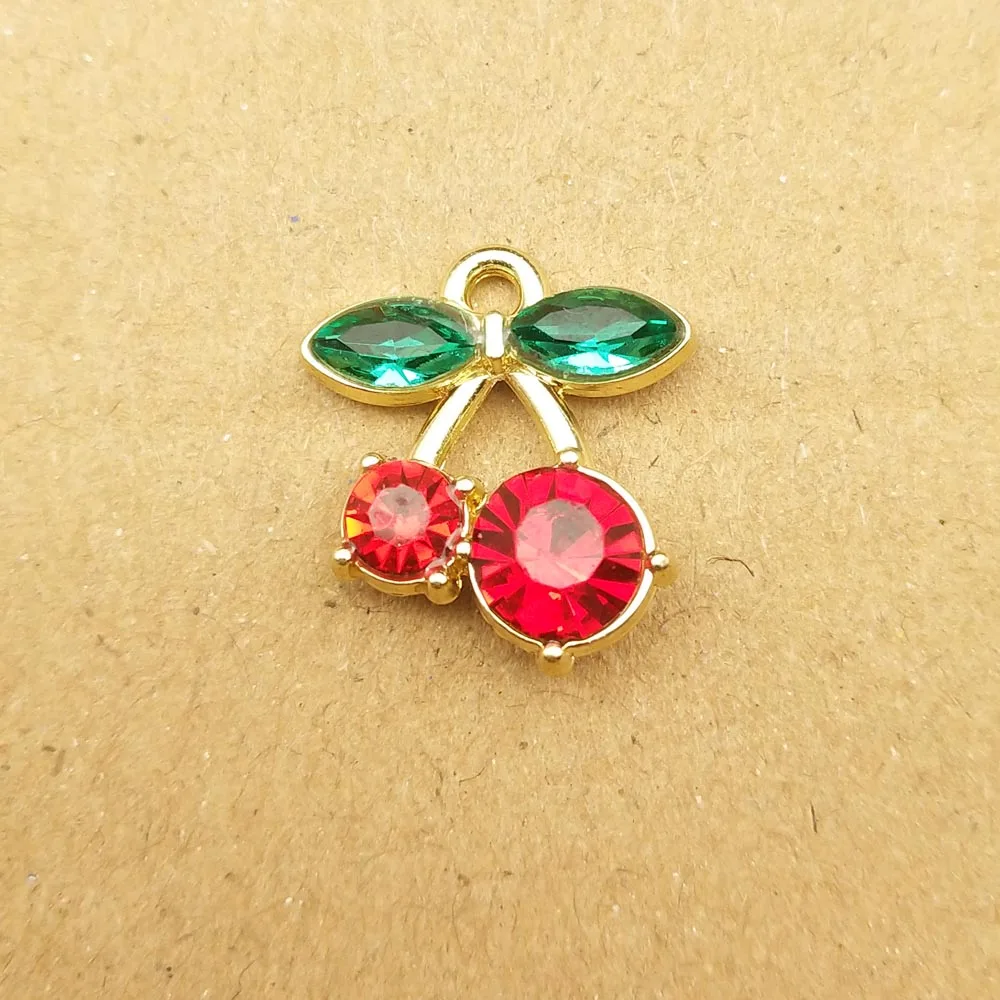 10 шт. серьги-подвески в виде вишни 14 х16 мм