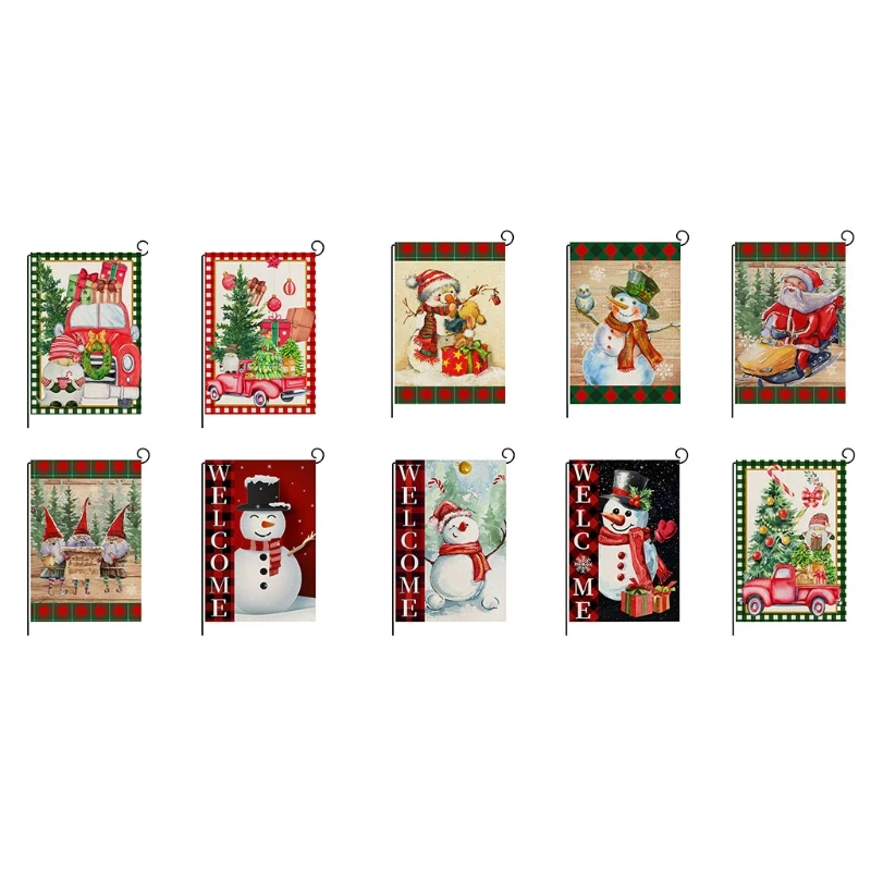 

Фотофон с изображением Деда Мороза снеговика, флаги для домашнего декора в помещении и на улице, зимний праздник, домашний декор