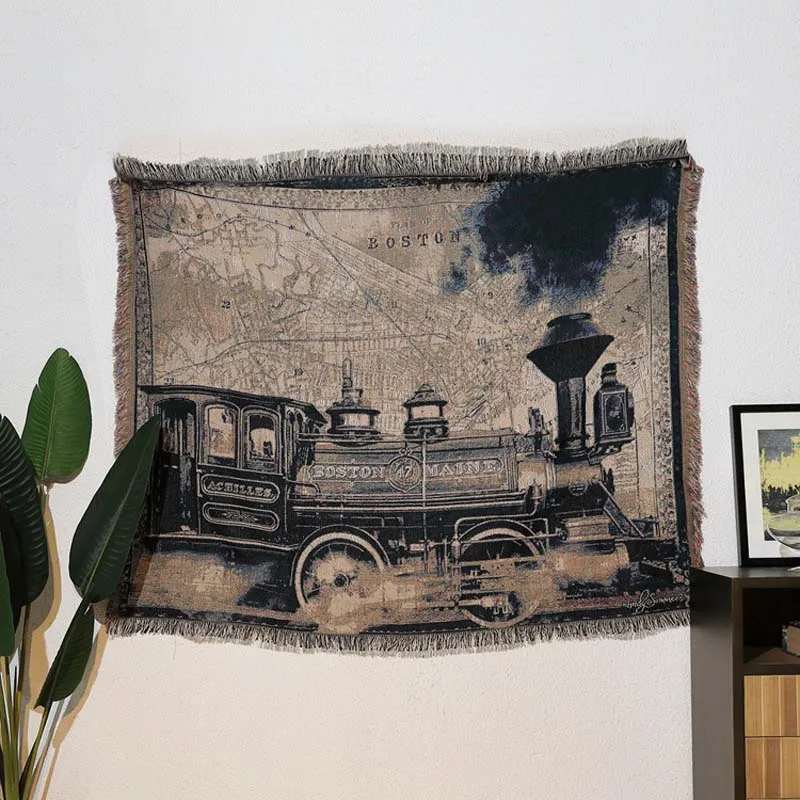 Nordic Knitted Couch Armchair Tassels Blanket Pet Dog Sleeper Sofa Mattress Protector Plaid Coverlet
