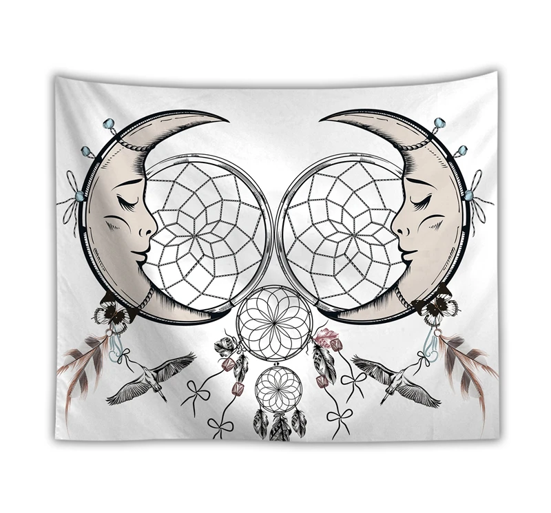 

Богемный этнический гобелен с перьями, настенная эстетика, стильные гобелены в стиле хиппи, пляжное полотенце, шаль, простыня, декор для дом...