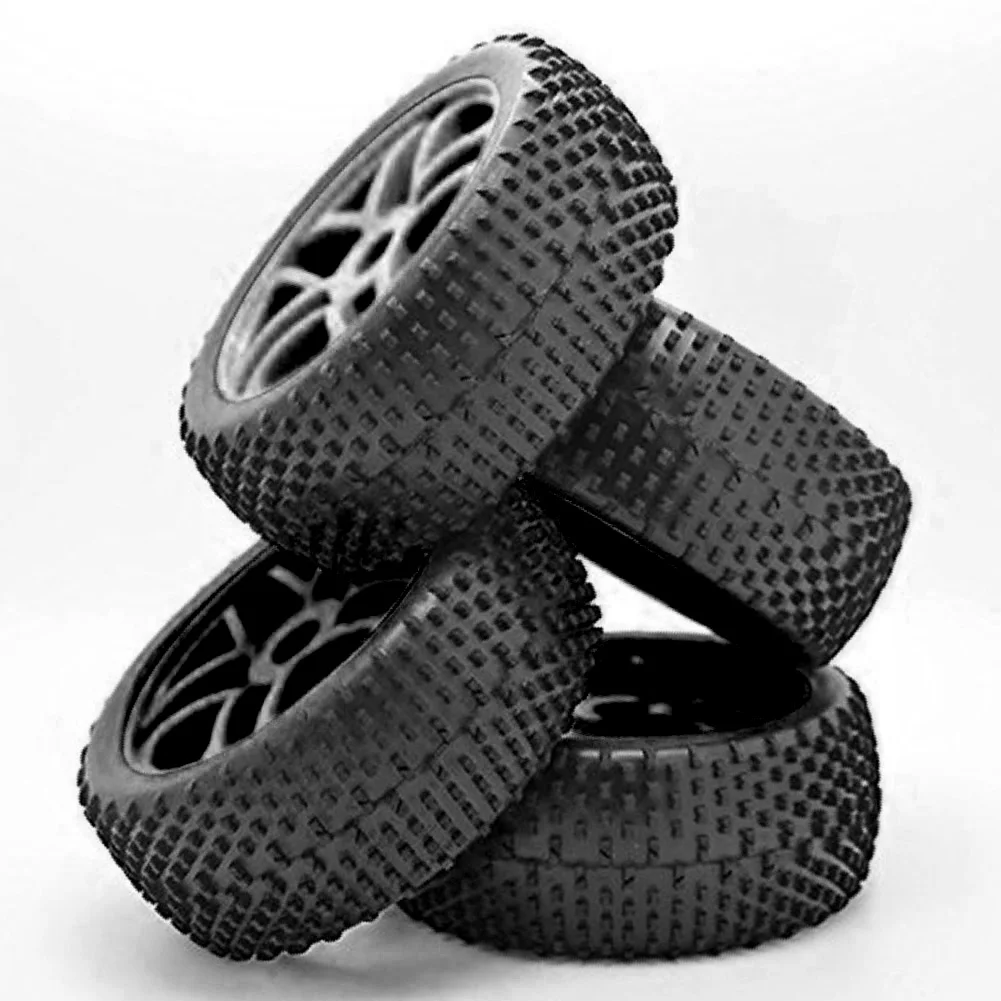 

4pcs Wheel Solid Tires Tyre Universal Hub Durable Hex Adapter Black Rubber 17mm For RC 1/8 Off-Road Car