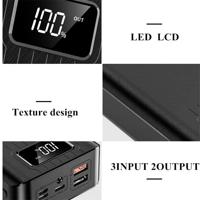 power bank 50000mah portable charger led typ c external battery power bank pd two way fast charging poverbank for android phones free global shipping