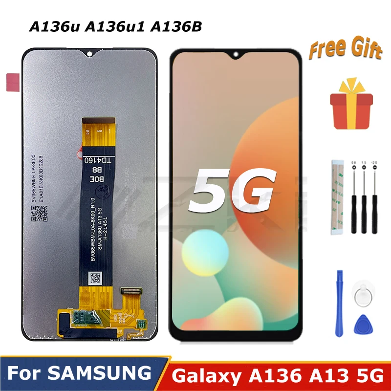 

6.5"For Samsung A13 5G LCD Display Full Glass Touch Screen For Galaxy A136u A136b SM A136u1 Digitizer Assembly Replacement Parts