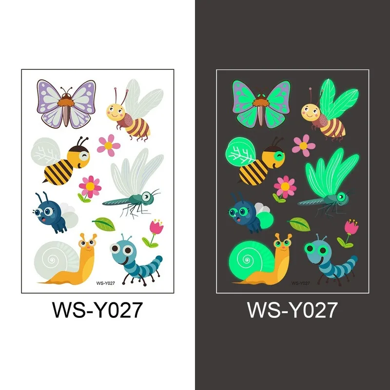 

Tattoo Stickers Luminous Child Kid Temporary Fake Tattoos Glow Paste on Face Arm Leg for Children Body Art Mermaid Sticker
