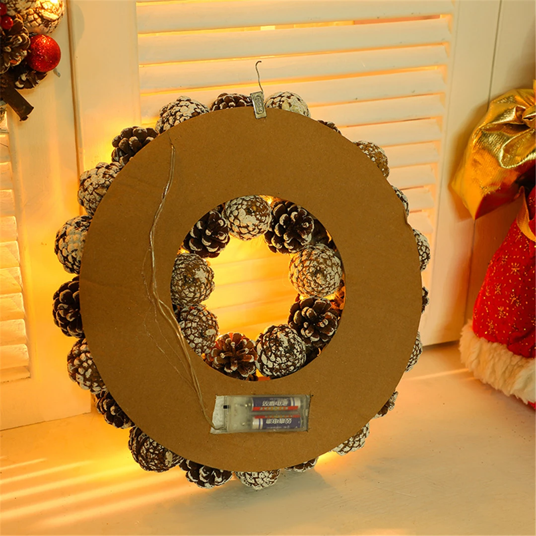 

Christmas Wreath LED Lights Luminous Decorative Ornaments Festive Atmosphere Supplies Christmas Window Supplies
