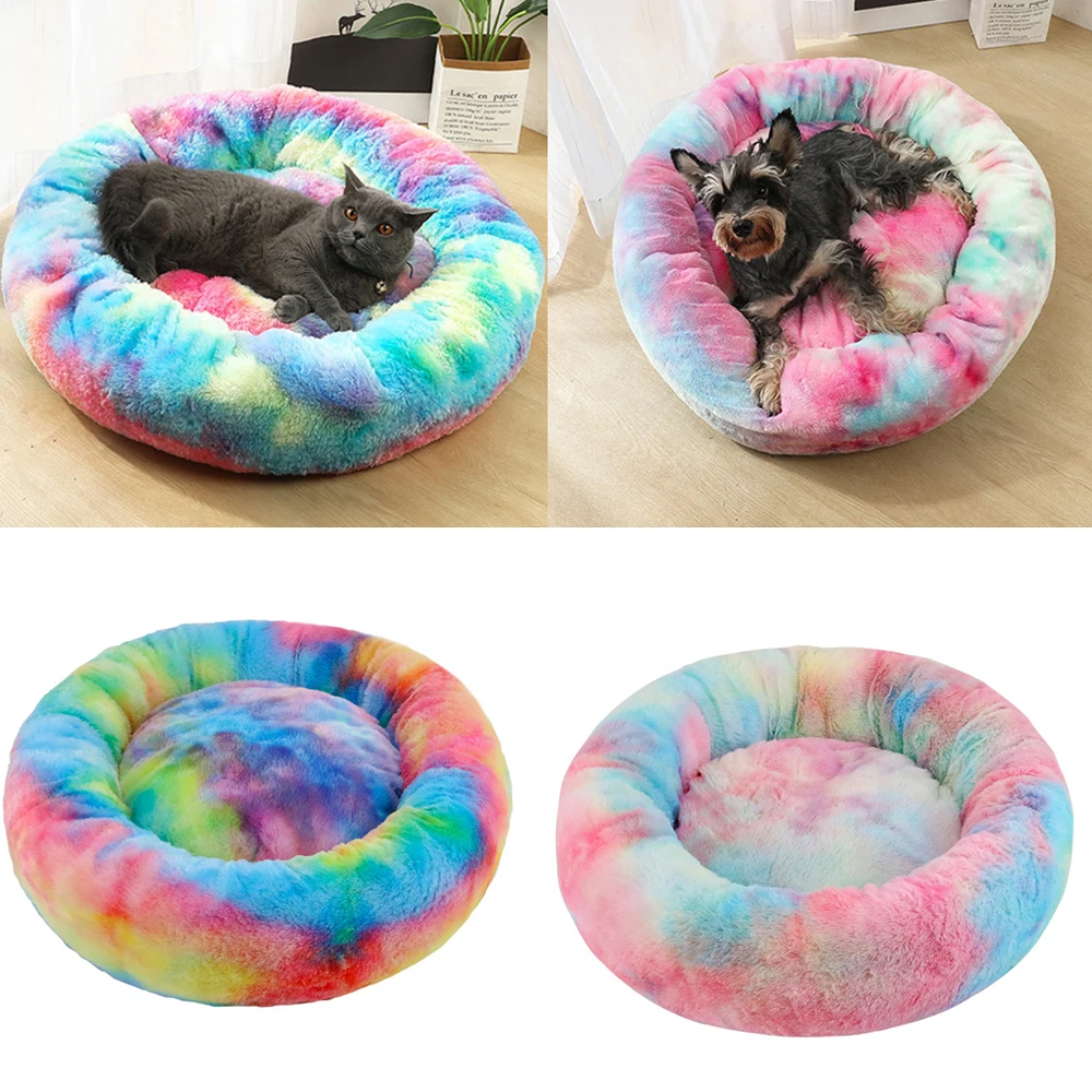 Супер мягкая собачья Конура постель моющиеся потепления круглая подушка для
