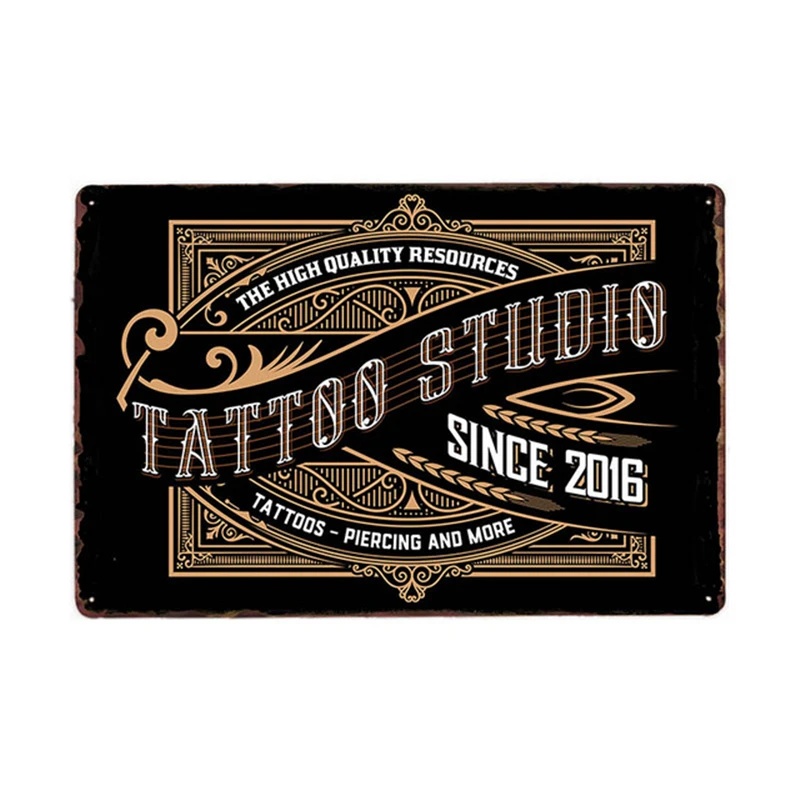Студия татуировки живопись Европейский Стиль Ретро Железный металлический знак