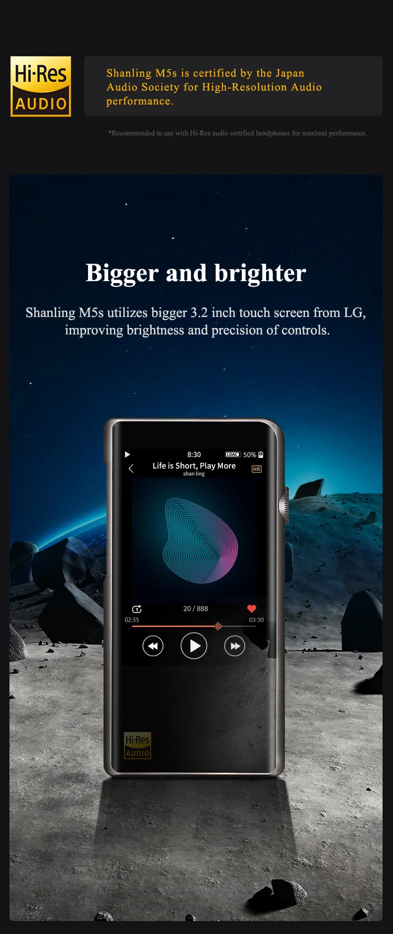 Shanling M5s AK4493EQ DAC Портативный Hi-Res Музыкальный плеер HIFI DAP MP3 с aptX Bluetooth особенности DSD256 для бега спорта