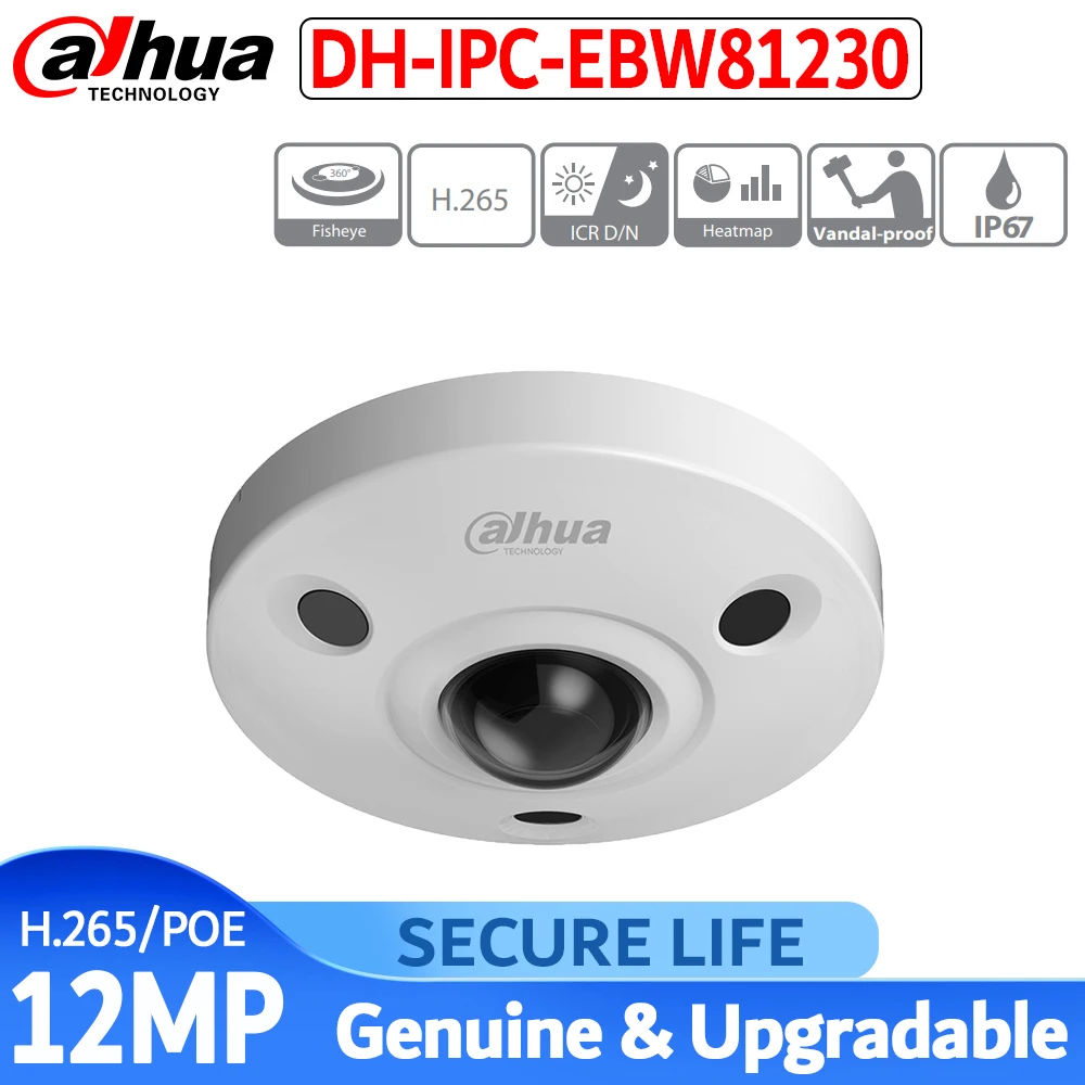 IPC EBW81230 12MP Ультра HD АНТИВАНДАЛЬНАЯ ИК сеть рыбий глаз cctv камера POE IP67 IK10 заменить