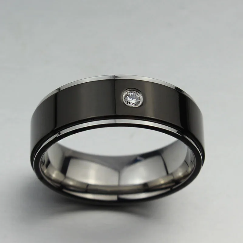 Обручальные кольца для мужчин из нержавеющей стали 316l с чёрными лабораторными