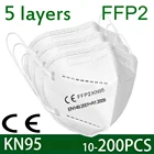 50 штук Многоразовые KN95 маски ce сертифицировано защитный FFP2 маски 5 слоев KN95 респиратор для взрослых reutilizable mascherine
