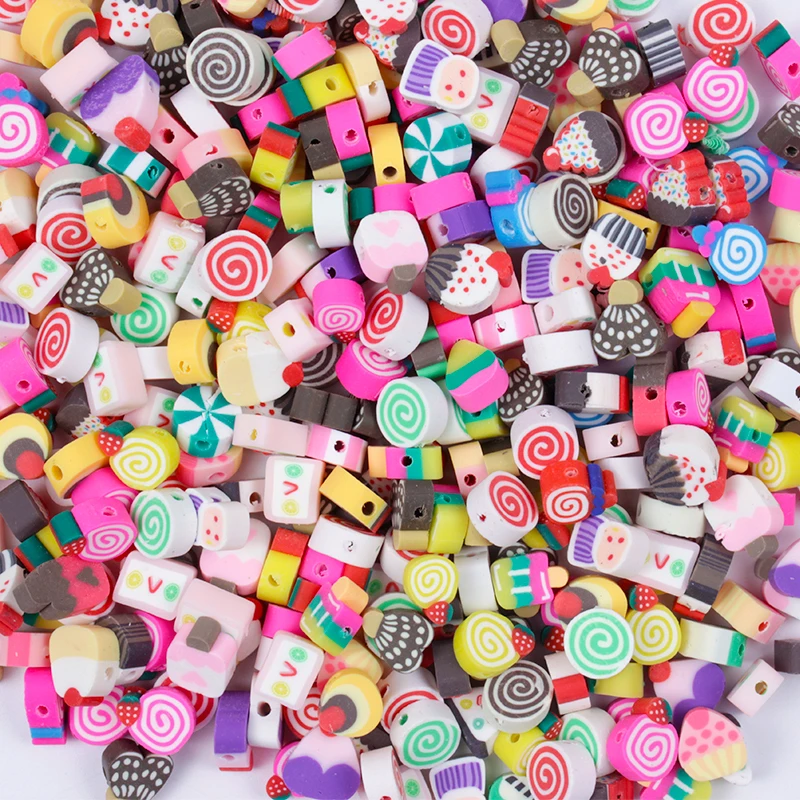 

Бусины разных цветов из полимерной глины, 50/100 шт.