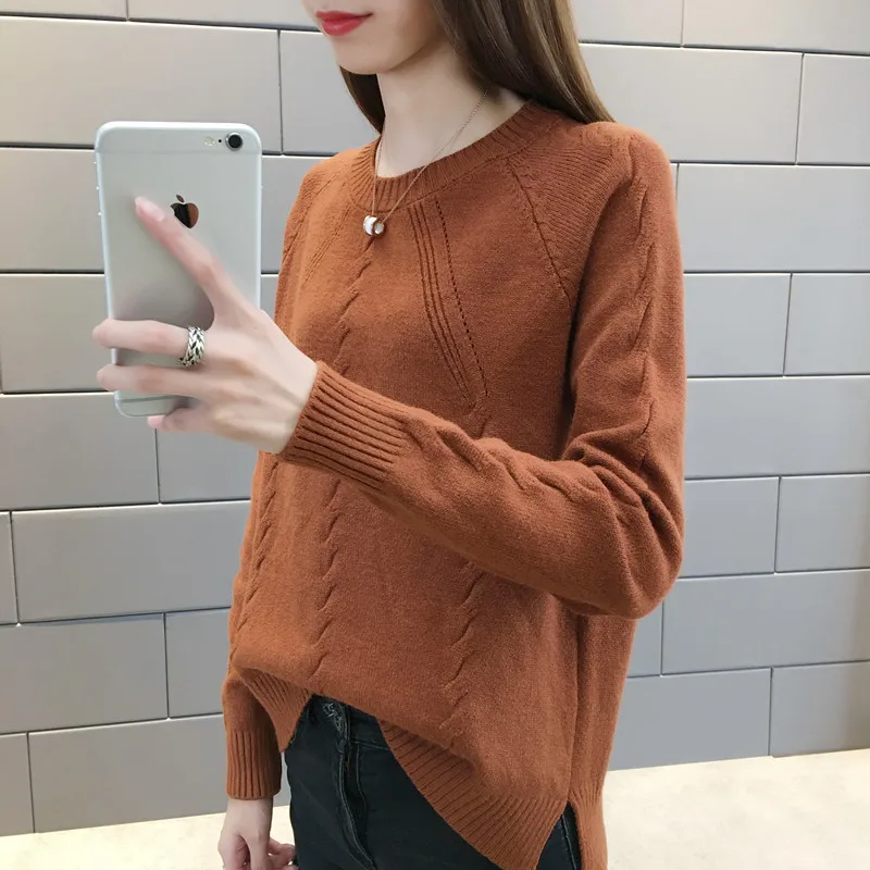 Autumn Women Sweaters 2019 High Street Female O-neck Full Sleeve Cashmere Pullovers Korean Chic Knitted Crocheted Jumper Tops | Женская
