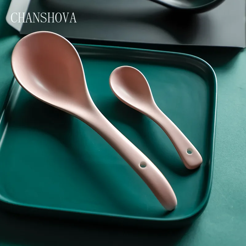 Керамическая ложка CHANSHOVA фарфоровая суповая столовые приборы домашняя кухонная