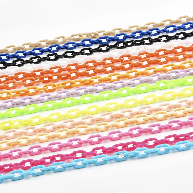 

40CMX1PCS Colorful Acrylic Link Chain Lobster Clasp Keychains For Necklace Bracelet Making Colorful Chain Plastic Chain Links