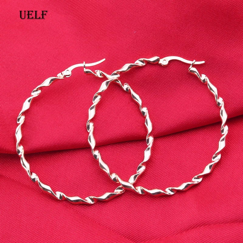 Uelf модные милые витые Серьги Корейская версия простые серьги характерные