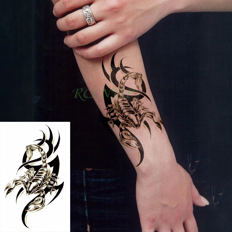 

Waterproof Temporary Tattoo Stickers scorpion insect animal Fake Tatto Flash Tatoo Body Art tattoos for Girl Women Men kid