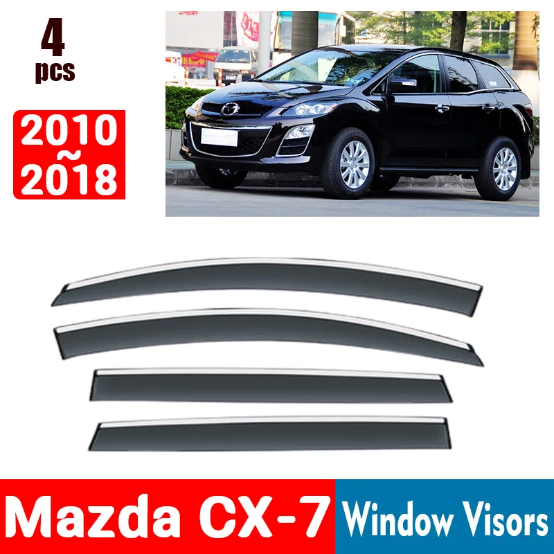 FOR Mazda CX7 CX-7 2010-2018 Window Visors Rain Guard Windows Rain Cover Deflector Awning Shield Vent Guard Shade Cover Trim