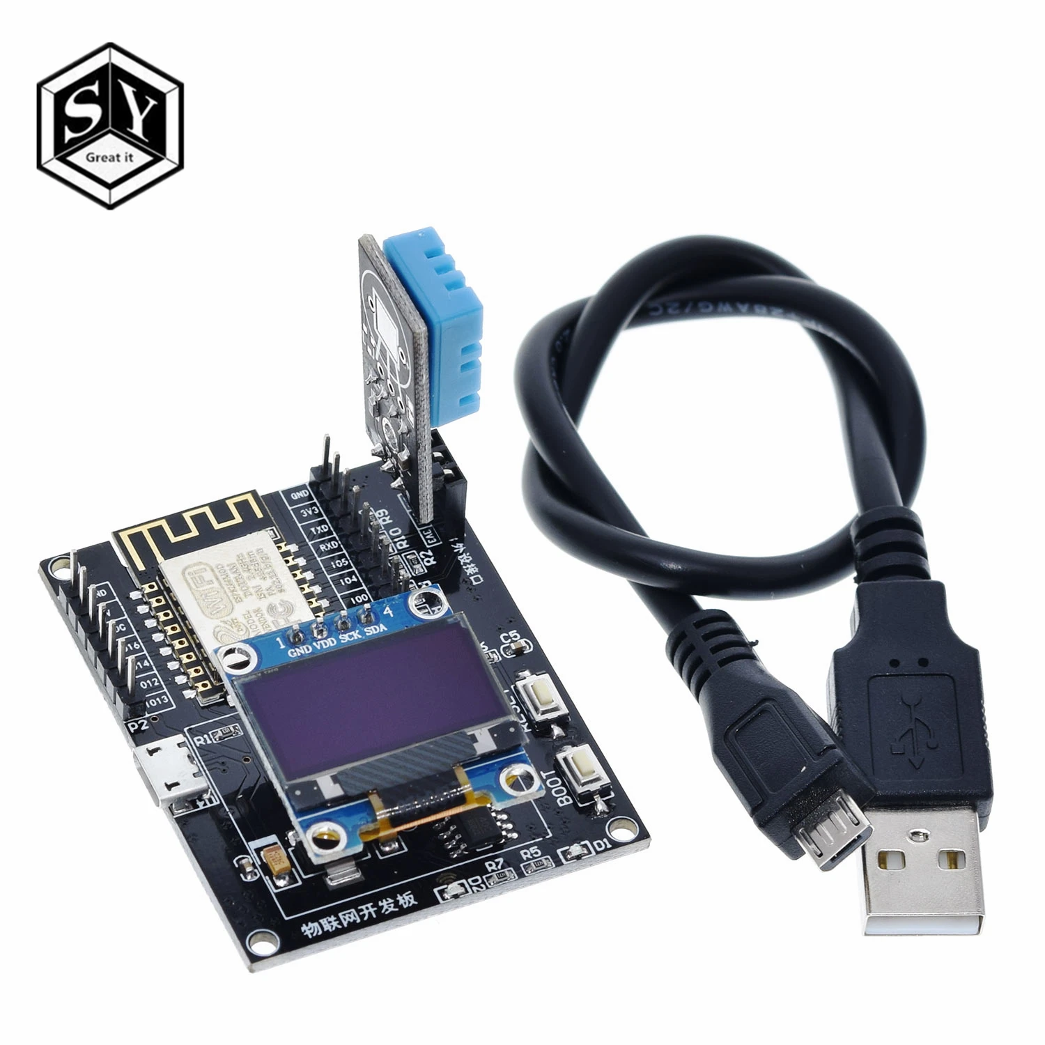 ESP8266 IoT макетная плата + DHT11 Температура и влажность 0 96 oled-дисплей SDK