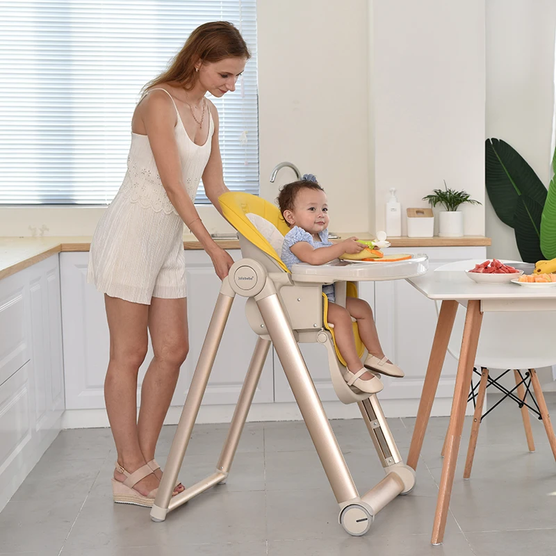 Goede Baby Stoel Multifunctionele Opvouwbare Draagbare Kindje Eetkamerstoel Kind Booster Eten Seat Baby Tafel Kruk Leren Stoel