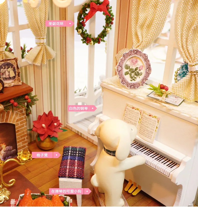 

Forest Time DIY Doll House Assemble Model Kits Handmade Crafts Miniature Dollhouse With Furnitures Wooden Toys For Birthday Gift