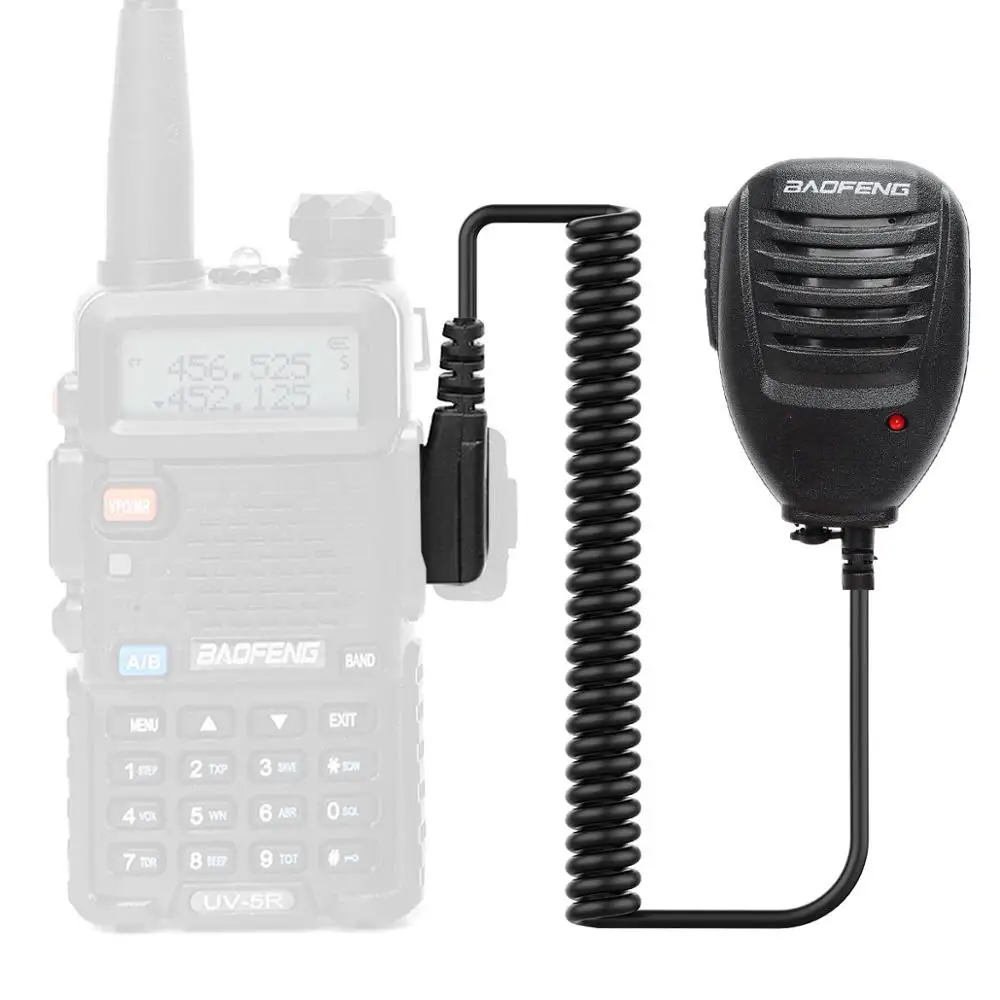 2 шт. Оригинальный Baofeng UV5R ручной микрофон Динамик для Портативный радио UV 5R BF 888S