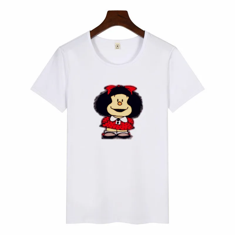 Милая футболка с принтом Toda Mafalda 2019 женские топы короткими рукавами для девочек