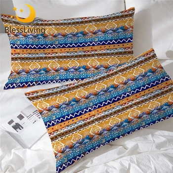 BlessLiving Aztec Pillowcase Southwestern Sleeping Pillow Case Boho Tribal Bedding Geometric Pillowcase Cover 2pcs 50x75cm 1