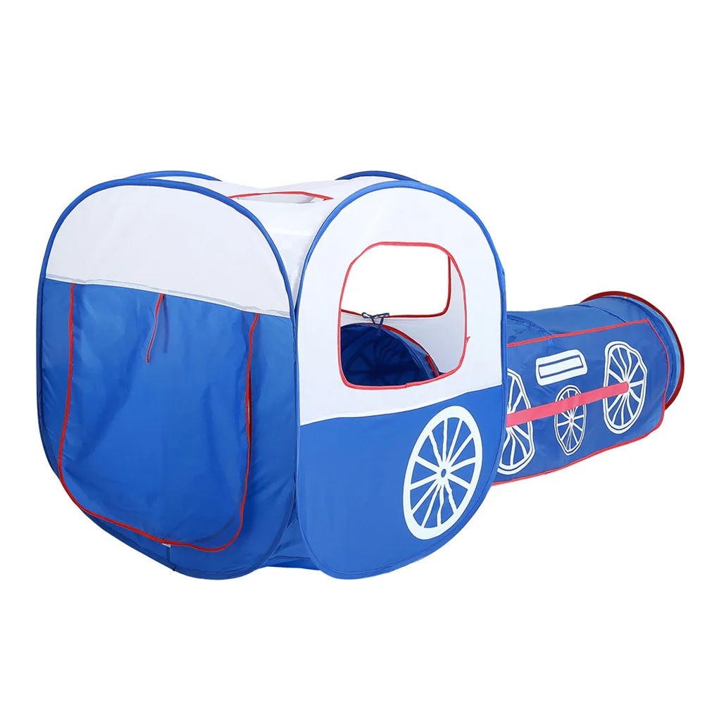 

Portable Train Tunnel Tents Indoor House Baby Crawling Toy Ocean Ball Pool Collapsible Portable Childrens Tent