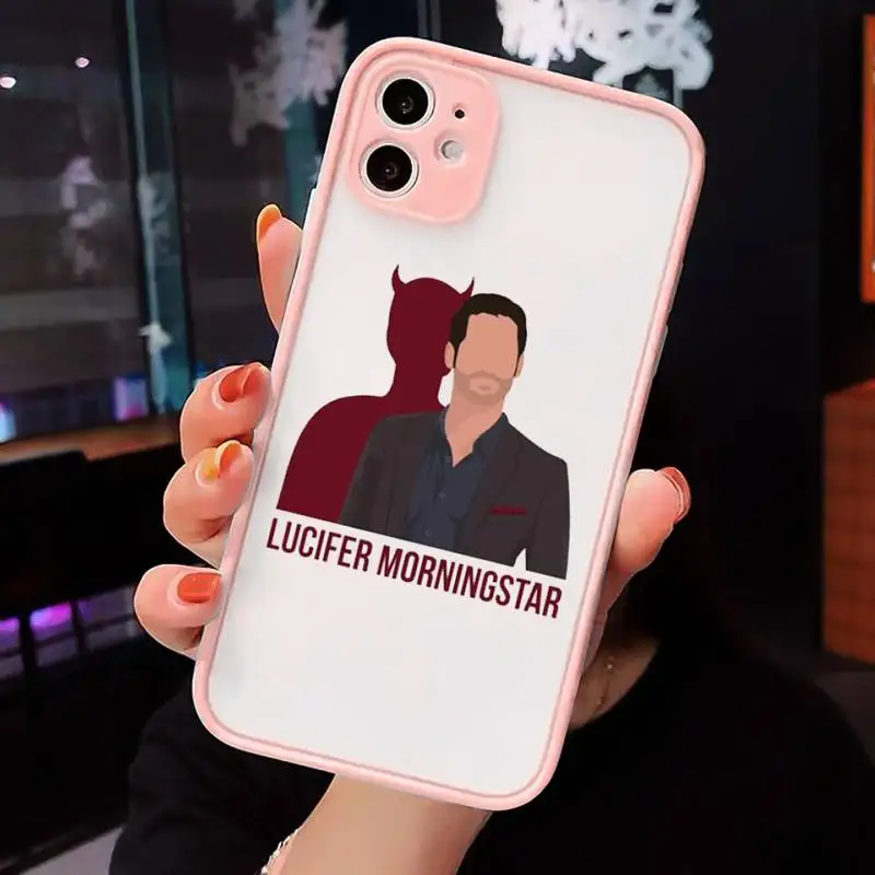 

Degenerate angel Lucifer white Phone Case Matte Transparent for iPhone 7 8 11 12 s mini pro X XS XR MAX Plus cover funda