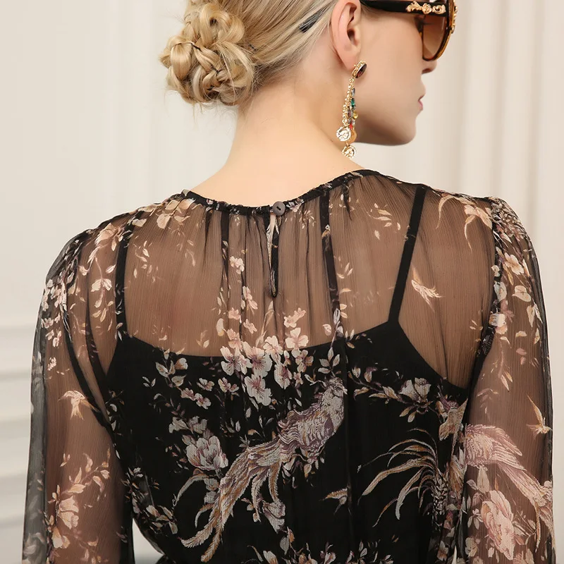 Летнее платье Tcyeek 100% из натурального шелка женское в стиле бохо женская одежда 2020