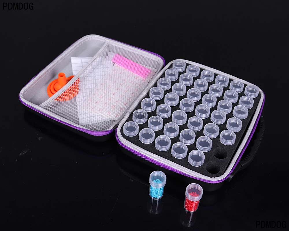 

2021 Diamond Painting Accessories 42 Bottles Container Storage Bag Box Tools Carry Case Diamond Embroidery 5D Flat Handbag