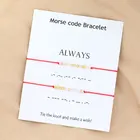Парные браслеты Morse Always and Together, кодовый браслет, ювелирные изделия Morse код для женщин, мужчин, подарок для влюбленных